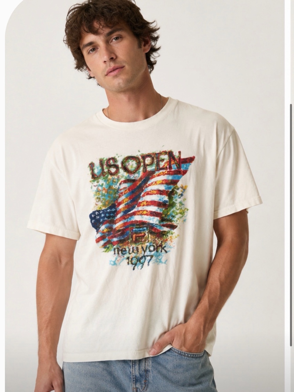 Vintage FILA 1997 US Open New York Tennis Graphic Tee USA Made White